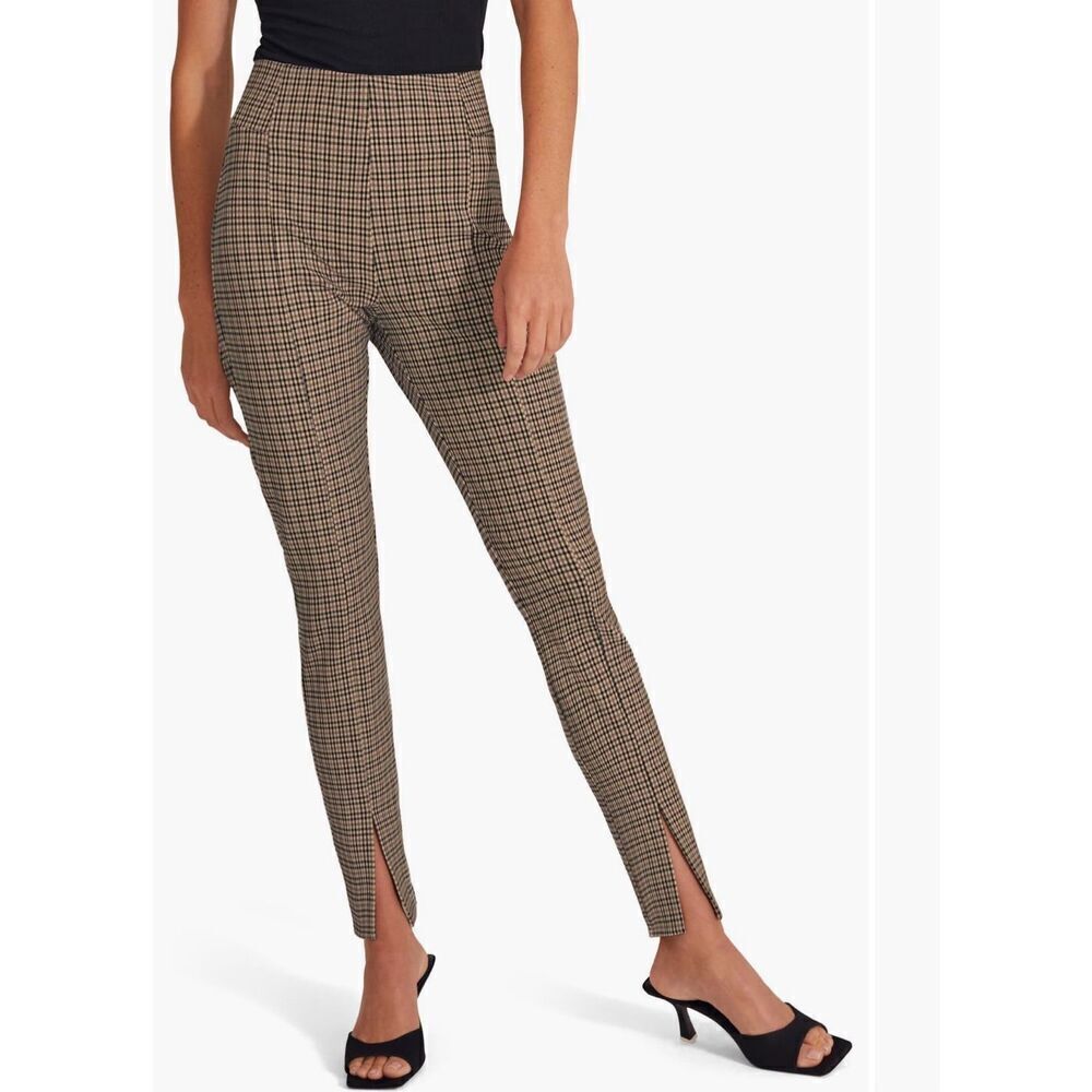 Favorite Daughter The Suits You Plaid High Waist Slit Hem Leggings NWT Size 2